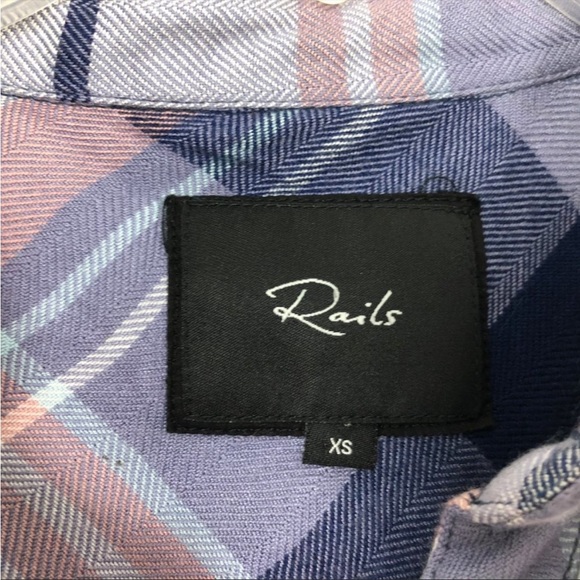 Rails Hunter Coast Apricot Cream Button Front Top Flannel Size X-Small EUC - Picture 9 of 9